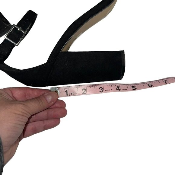 Urban Outfitters Faux Suede Heels Grommet Open Toe Ankle Strap‎ Shoes Women 8 - Picture 9 of 10